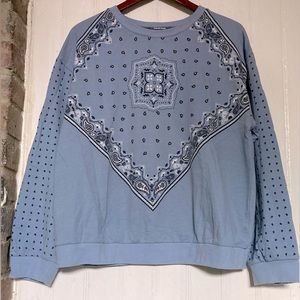 ModCloth sweatshirt, bandanna print, lightweight, French terry, sz XL